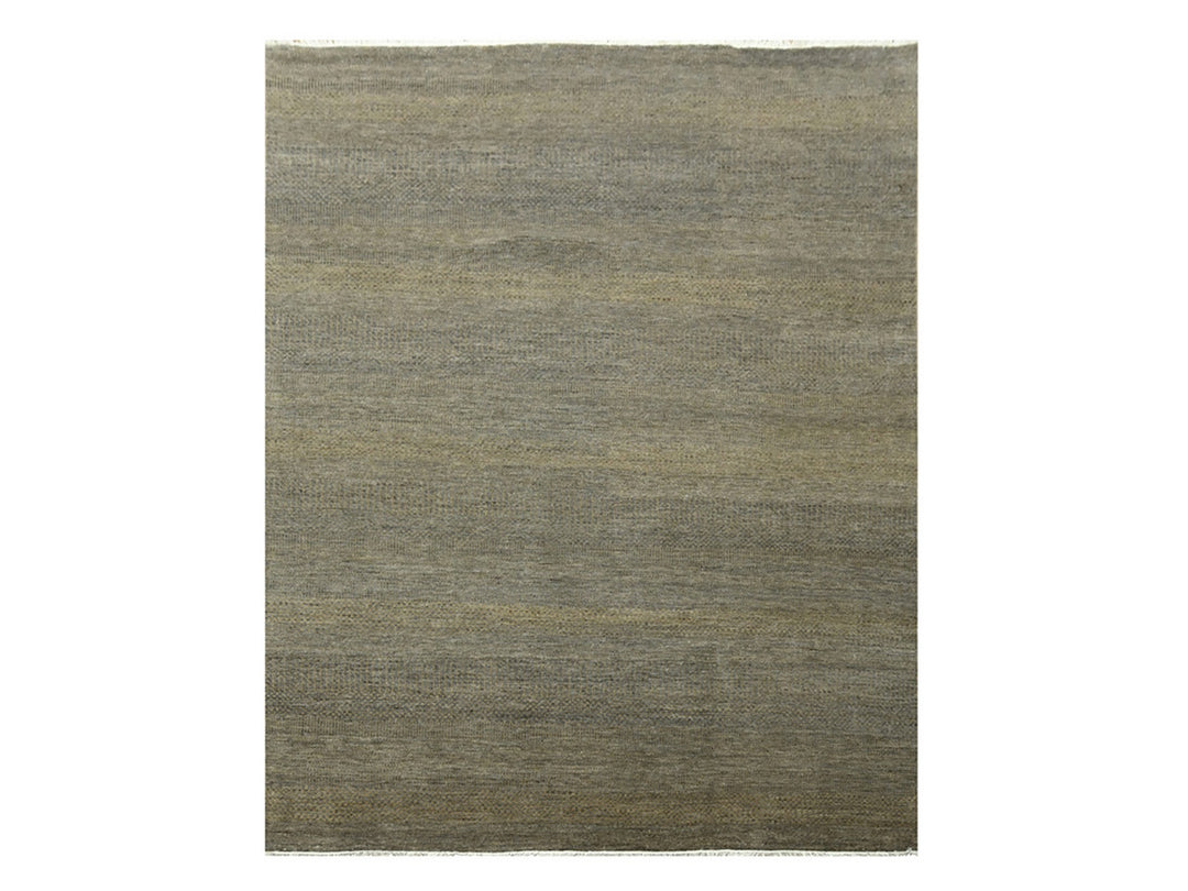 7'10" x 10'0" New Hand Knotted Brown Wool & Silk Rectangle Oriental Rug - MOA10276347