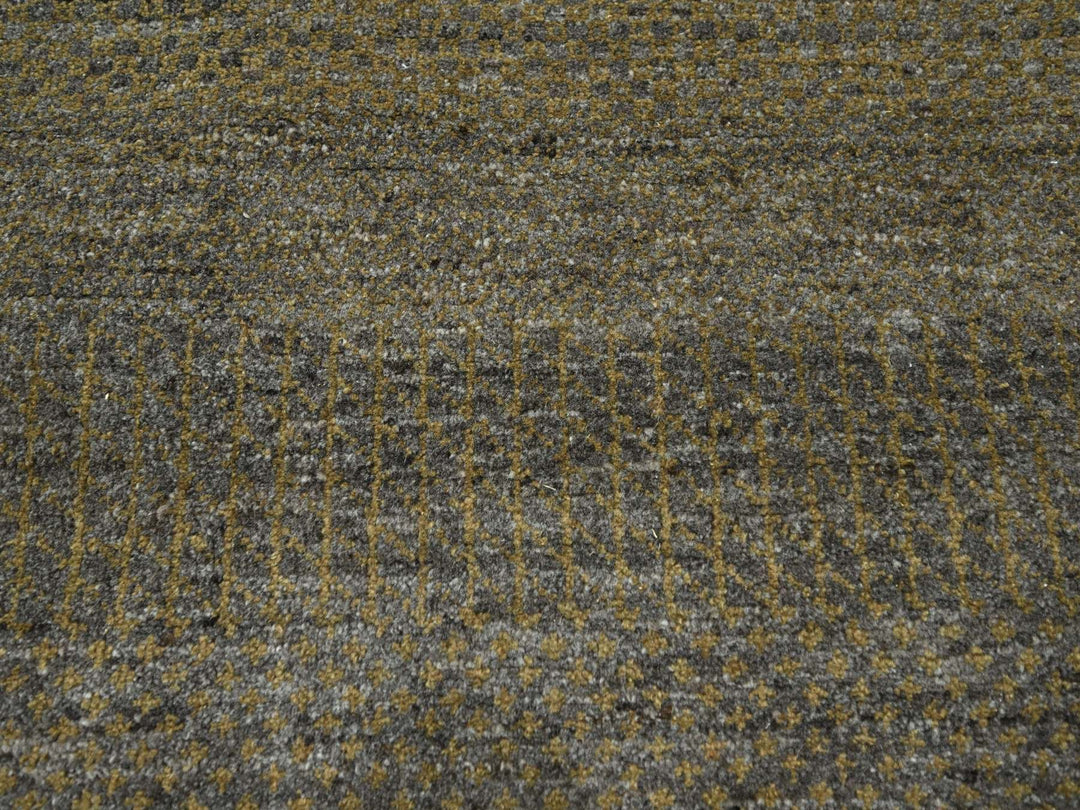 7'10" x 10'0" New Hand Knotted Brown Wool & Silk Rectangle Oriental Rug - MOA10276347
