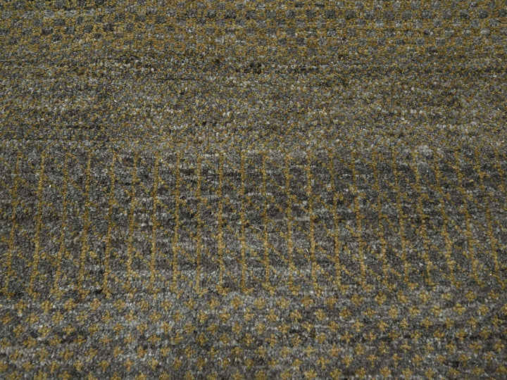 7'10" x 10'0" New Hand Knotted Brown Wool & Silk Rectangle Oriental Rug - MOA10276347