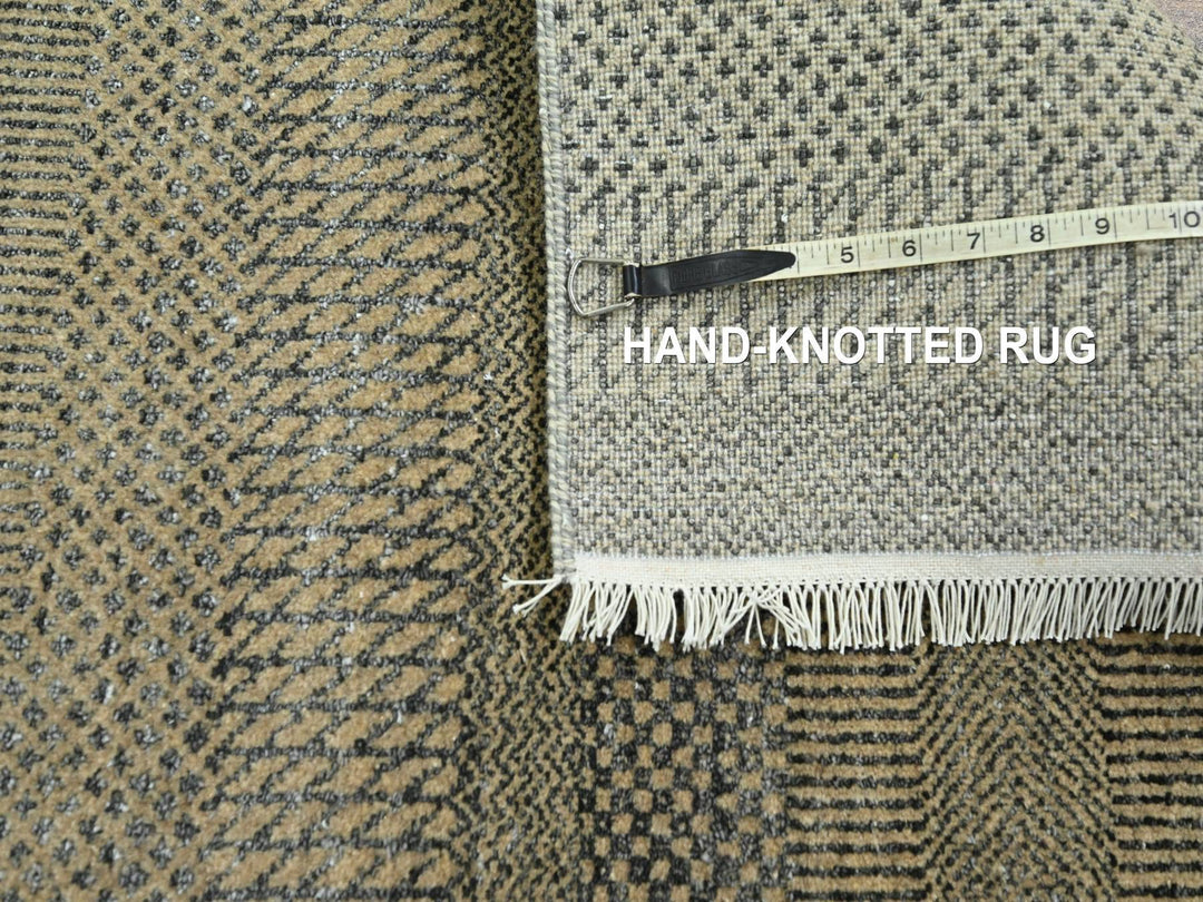 2'6" x 20'4" New Hand Knotted Brown Wool & Silk Runner Oriental Rug - MOA10276348