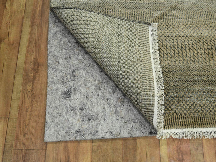 3'0" x 21'10" New Hand Knotted Brown Wool & Silk Runner Oriental Rug - MOA10276350