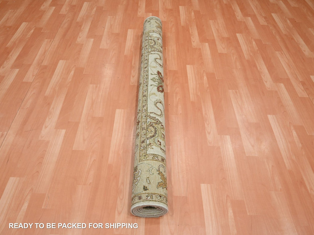 5'4" x 8'0" New Hand Knotted Ivory Wool Rectangle Oriental Rug - MOA10276363