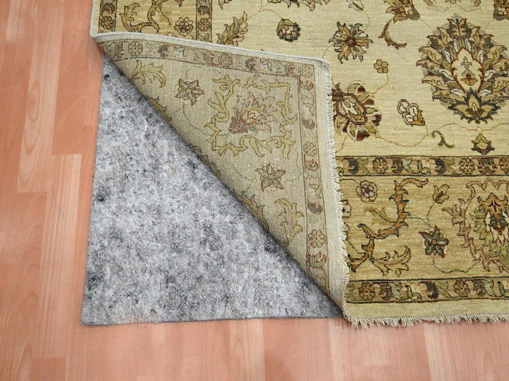 6'5" x 8'2" New Hand Knotted Ivory Wool Rectangle Oriental Rug - MOA10276366