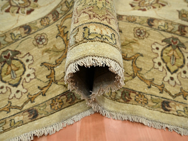 6'5" x 8'2" New Hand Knotted Ivory Wool Rectangle Oriental Rug - MOA10276366