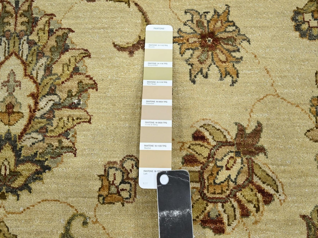 6'5" x 8'2" New Hand Knotted Ivory Wool Rectangle Oriental Rug - MOA10276366