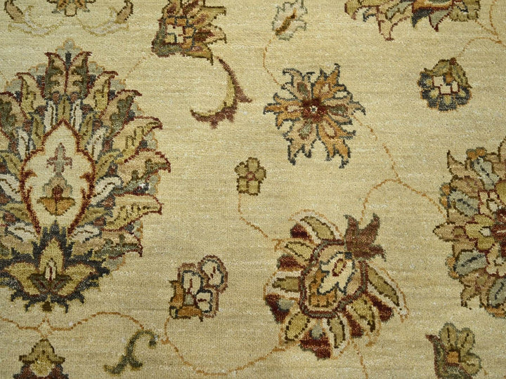 6'5" x 8'2" New Hand Knotted Ivory Wool Rectangle Oriental Rug - MOA10276366