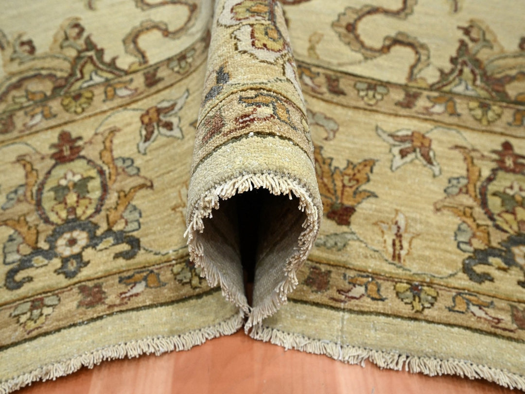 6'5" x 8'1" New Hand Knotted Ivory Wool Rectangle Oriental Rug - MOA10276367