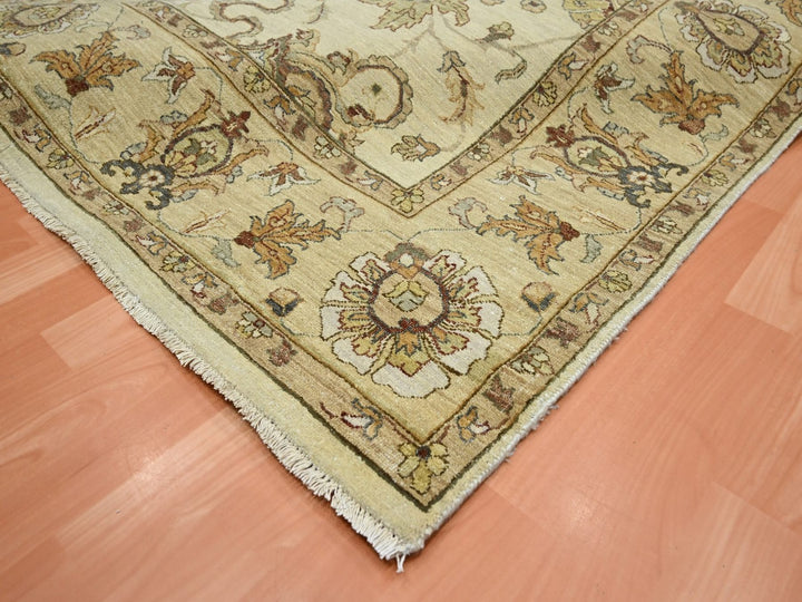 6'5" x 8'1" New Hand Knotted Ivory Wool Rectangle Oriental Rug - MOA10276367