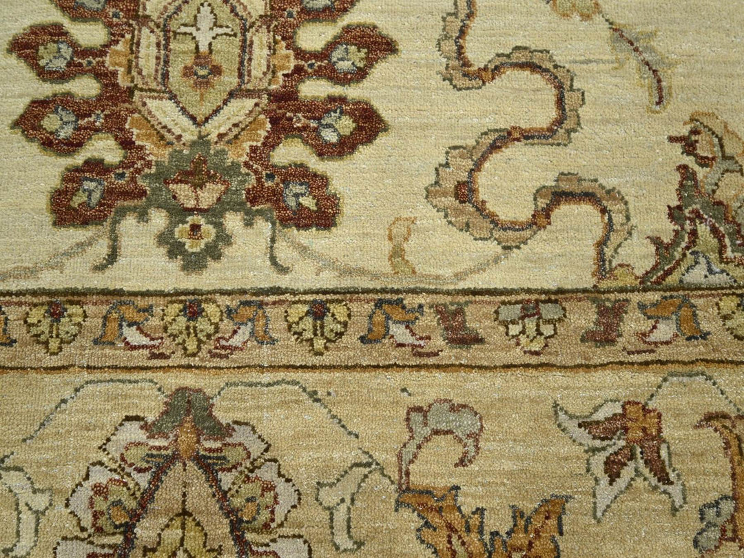 6'5" x 8'1" New Hand Knotted Ivory Wool Rectangle Oriental Rug - MOA10276367