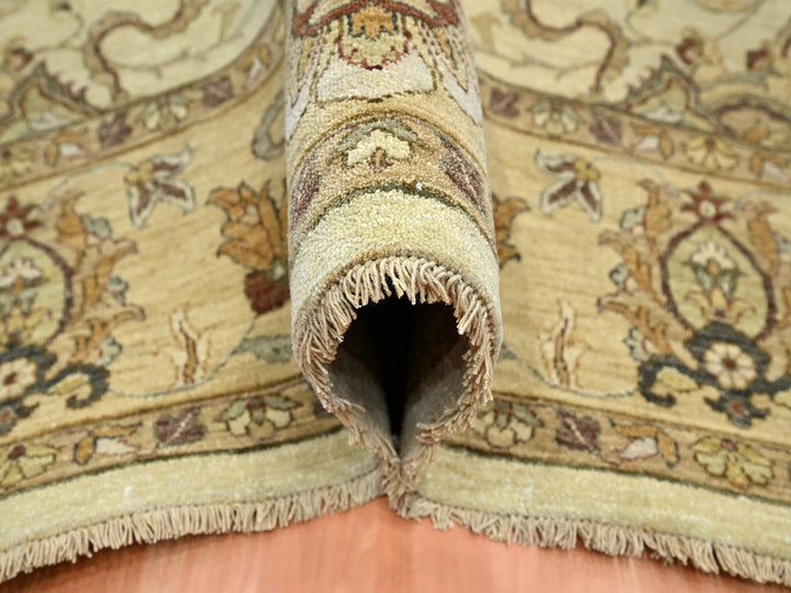 7'3" x 9'1" New Hand Knotted Ivory Wool Rectangle Oriental Rug - MOA10276370