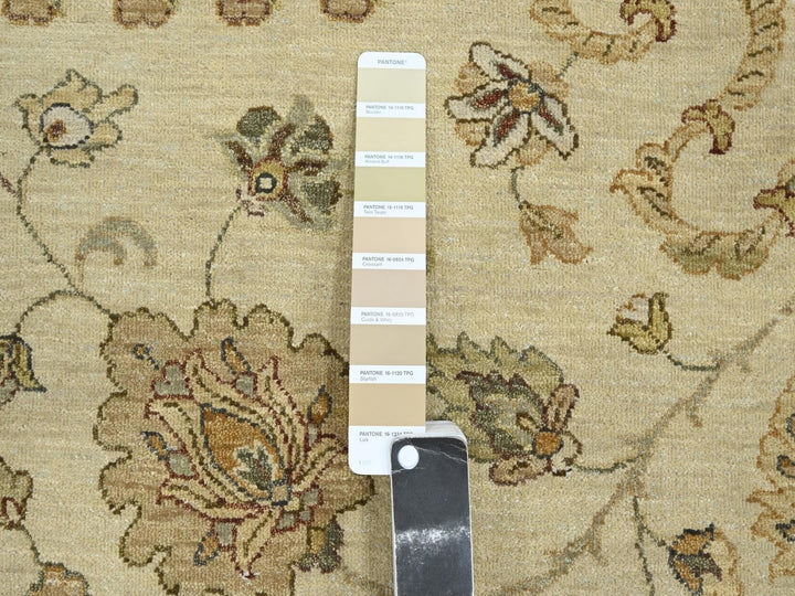 7'3" x 9'1" New Hand Knotted Ivory Wool Rectangle Oriental Rug - MOA10276370