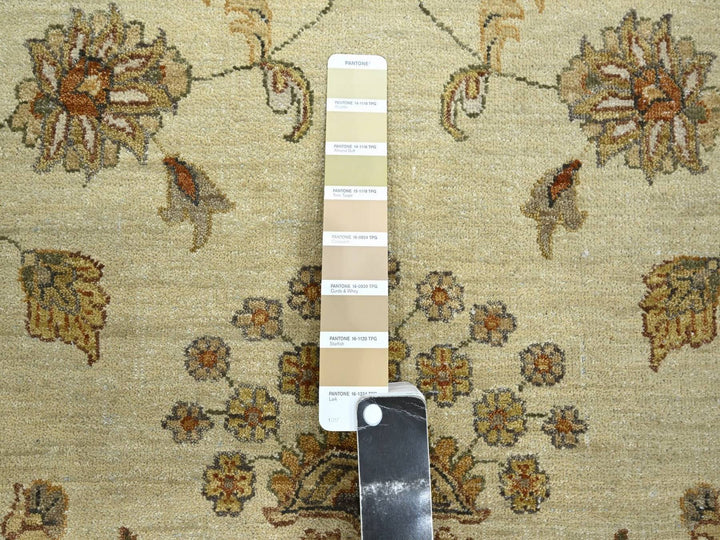 7'3" x 9'3" New Hand Knotted Ivory Wool Rectangle Oriental Rug - MOA10276371