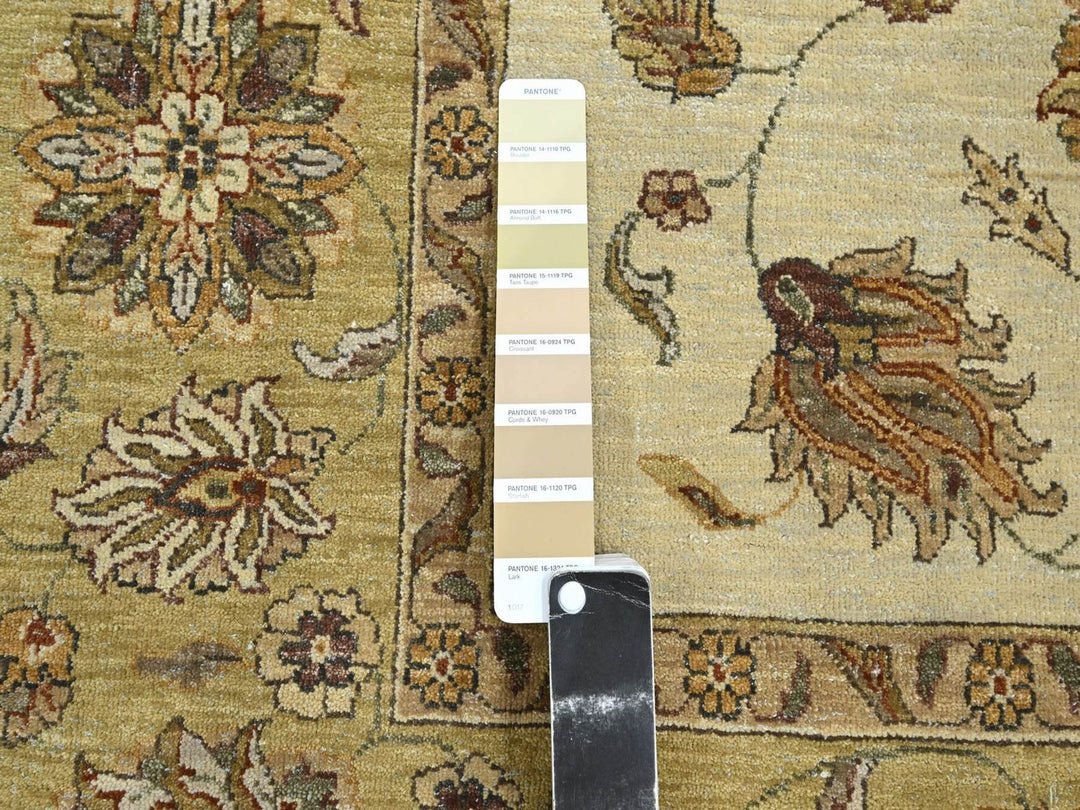 6'6" x 8'0" New Hand Knotted Ivory Wool Rectangle Oriental Rug - MOA10276372