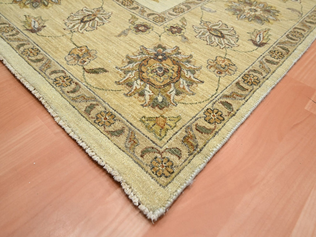 7'11" x 10'0" New Hand Knotted Ivory Wool Rectangle Oriental Rug - MOA10276373