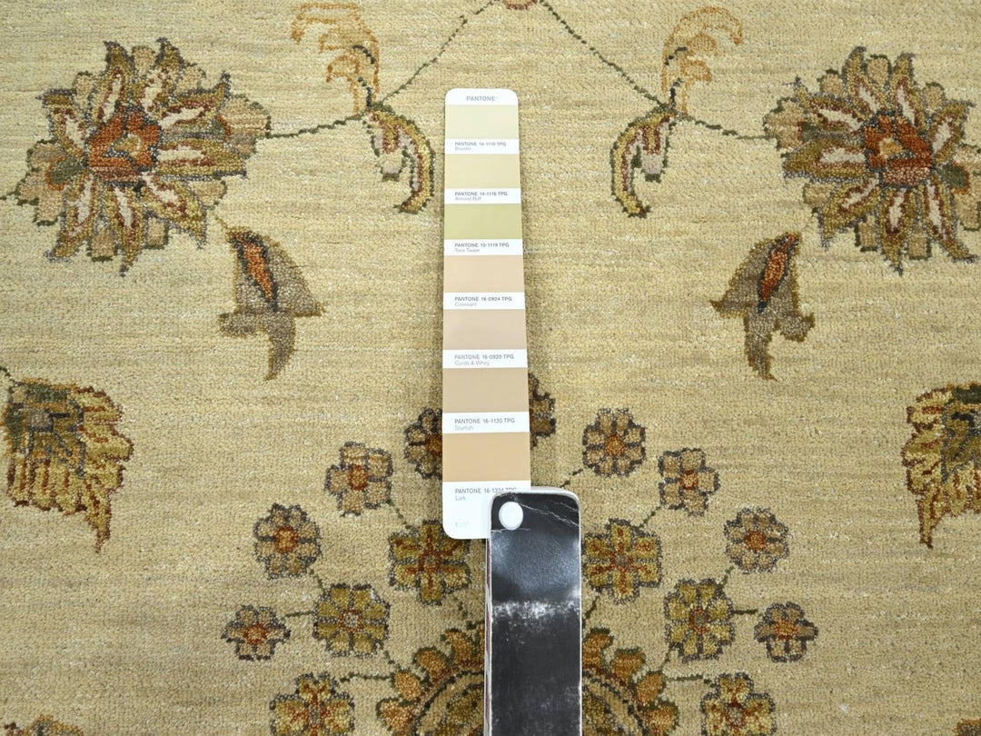 7'11" x 10'0" New Hand Knotted Ivory Wool Rectangle Oriental Rug - MOA10276373