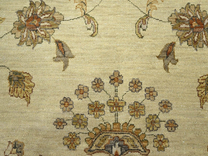 7'11" x 10'0" New Hand Knotted Ivory Wool Rectangle Oriental Rug - MOA10276373