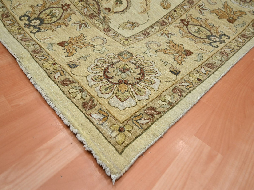 7'11" x 10'0" New Hand Knotted Ivory Wool Rectangle Oriental Rug - MOA10276375