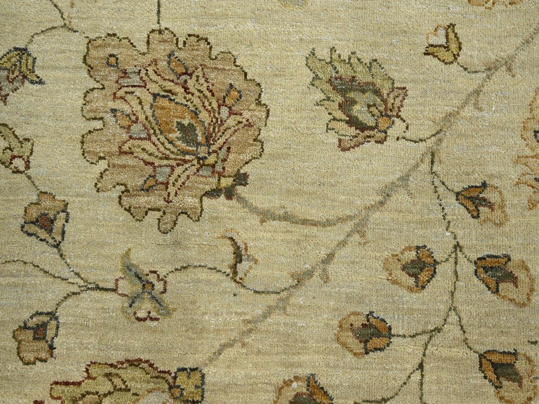 7'11" x 10'0" New Hand Knotted Ivory Wool Rectangle Oriental Rug - MOA10276375