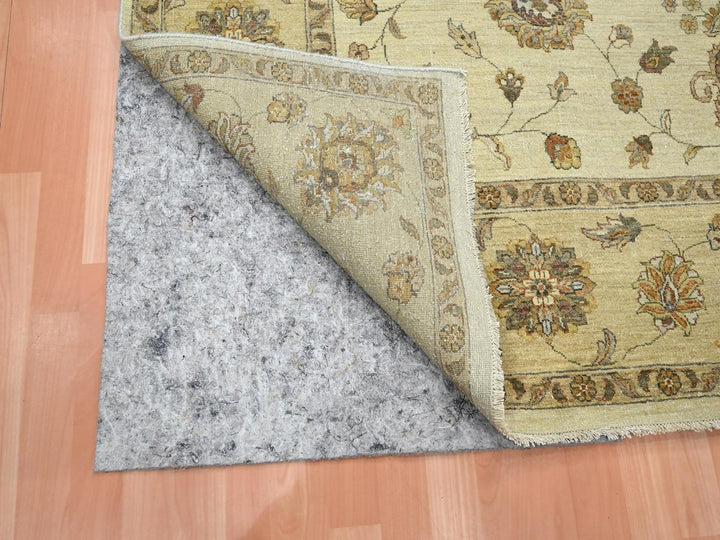 7'2" x 9'4" New Hand Knotted Ivory Wool Rectangle Oriental Rug - MOA10276376