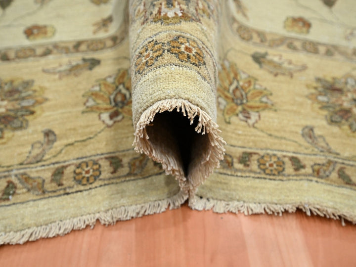 7'2" x 9'4" New Hand Knotted Ivory Wool Rectangle Oriental Rug - MOA10276376