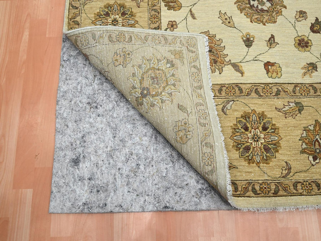 7'11" x 10'0" New Hand Knotted Ivory Wool Rectangle Oriental Rug - MOA10276377