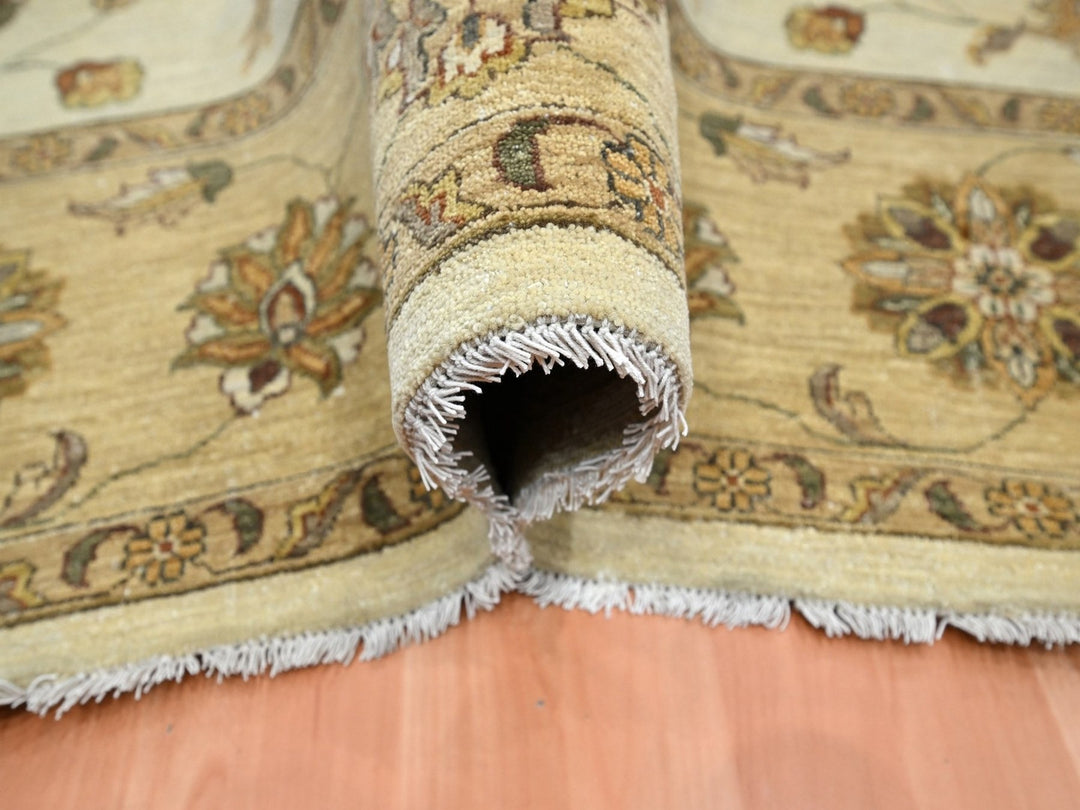7'11" x 10'0" New Hand Knotted Ivory Wool Rectangle Oriental Rug - MOA10276377