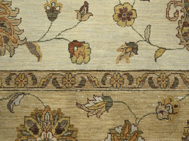 7'11" x 10'0" New Hand Knotted Ivory Wool Rectangle Oriental Rug - MOA10276377