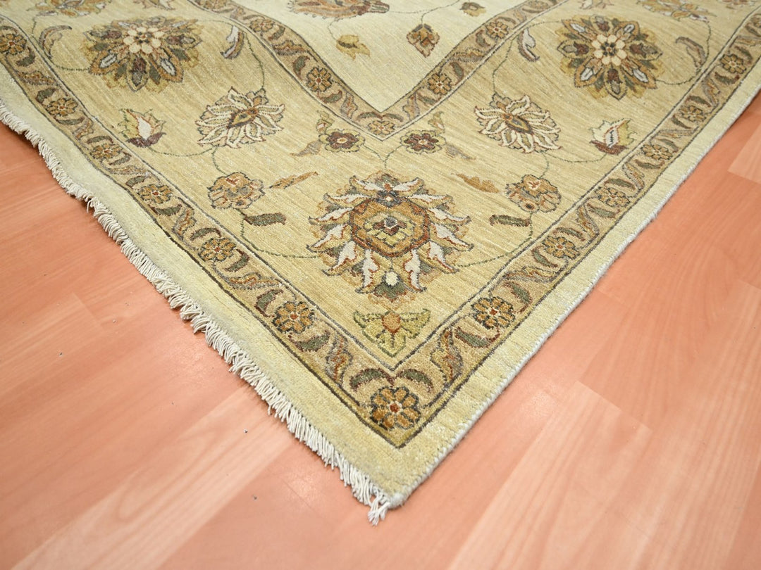 8'3" x 11'6" New Hand Knotted Ivory Wool Rectangle Oriental Rug - MOA10276378