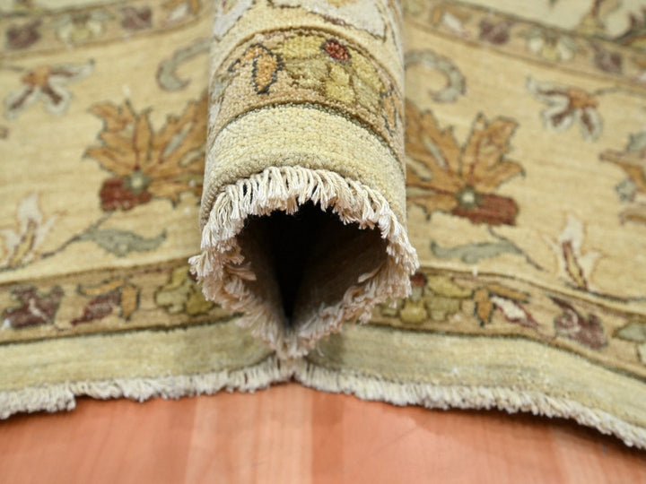 7'11" x 10'0" New Hand Knotted Ivory Wool Rectangle Oriental Rug - MOA10276379