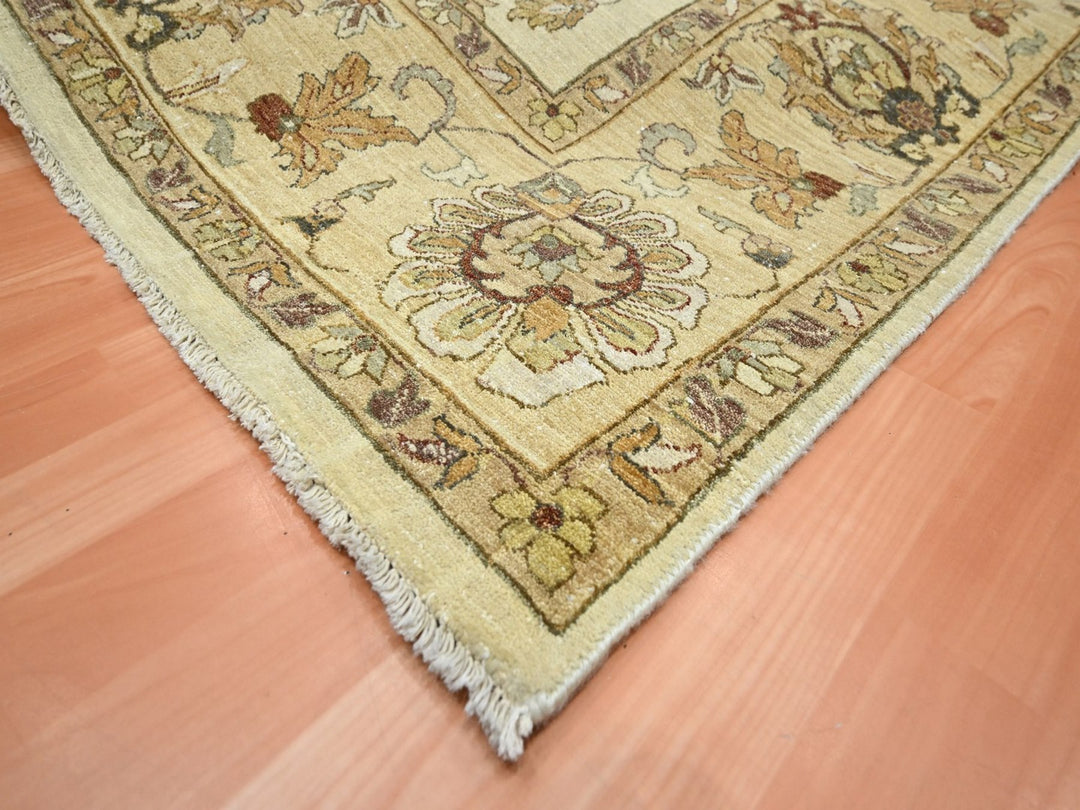 7'11" x 10'0" New Hand Knotted Ivory Wool Rectangle Oriental Rug - MOA10276379
