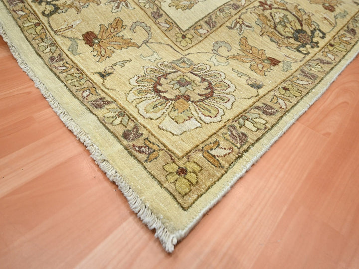 7'11" x 10'0" New Hand Knotted Ivory Wool Rectangle Oriental Rug - MOA10276379