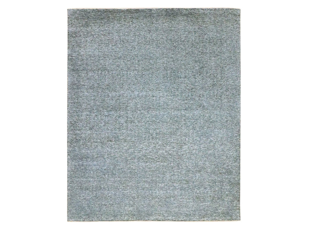 8'3" x 10'1" New Hand Knotted Grey Wool Rectangle Oriental Rug - MOA10276380