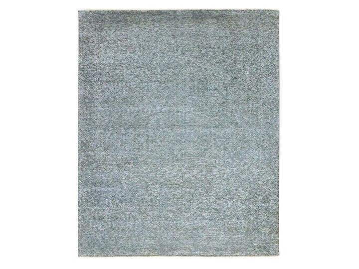 8'3" x 10'1" New Hand Knotted Grey Wool Rectangle Oriental Rug - MOA10276380