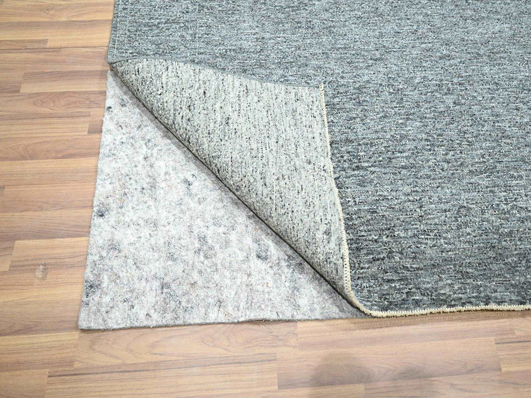 8'3" x 10'1" New Hand Knotted Grey Wool Rectangle Oriental Rug - MOA10276380