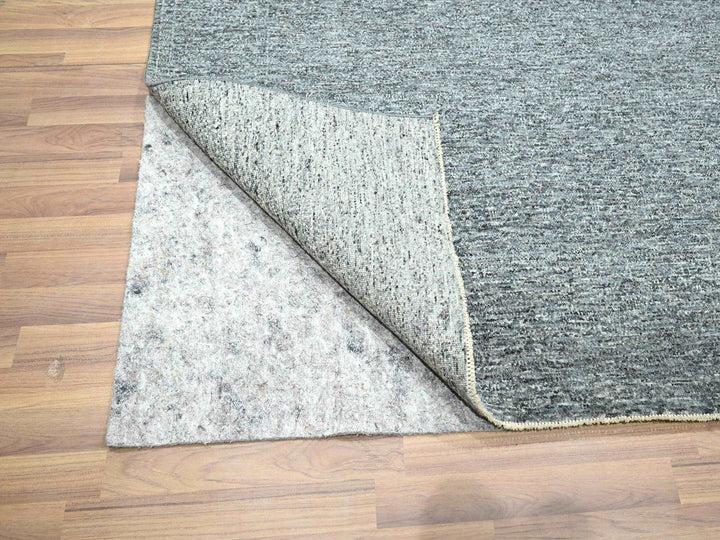 8'3" x 10'1" New Hand Knotted Grey Wool Rectangle Oriental Rug - MOA10276380