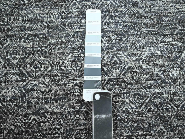 9'0" x 12'2" New Hand Knotted Grey Wool Rectangle Oriental Rug - MOA10276382