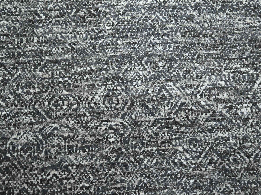 9'0" x 12'2" New Hand Knotted Grey Wool Rectangle Oriental Rug - MOA10276382