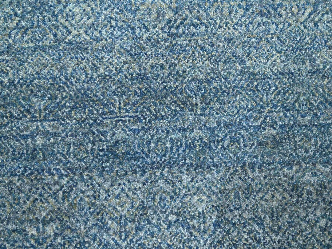 8'0" x 10'0" New Hand Knotted Blue Wool Rectangle Oriental Rug - MOA10276384
