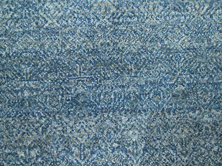 8'0" x 10'0" New Hand Knotted Blue Wool Rectangle Oriental Rug - MOA10276384