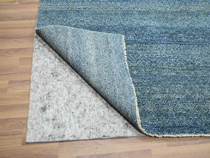 8'11" x 12'1" New Hand Knotted Blue Wool Rectangle Oriental Rug - MOA10276386