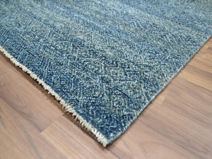 8'11" x 12'1" New Hand Knotted Blue Wool Rectangle Oriental Rug - MOA10276386