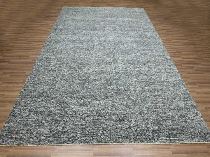 9'0" x 12'1" New Hand Knotted Grey Wool Rectangle Oriental Rug - MOA10276389