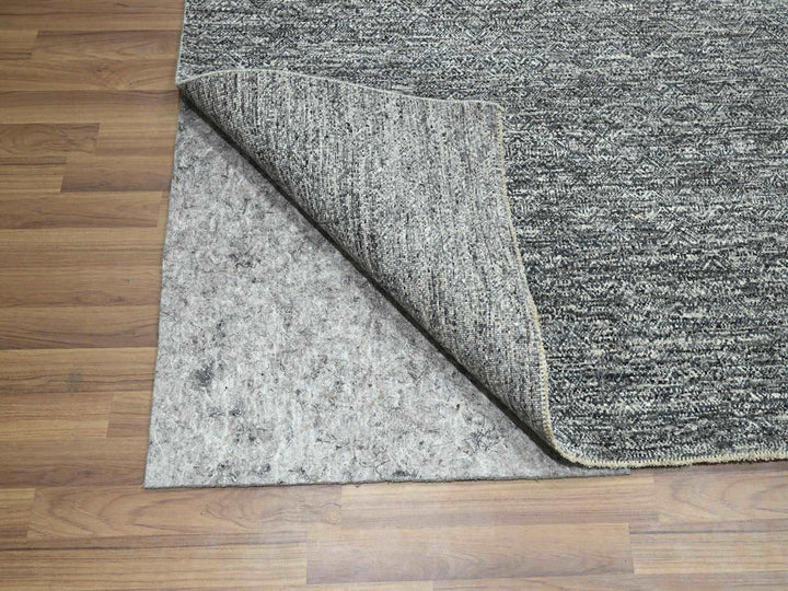 9'0" x 12'1" New Hand Knotted Grey Wool Rectangle Oriental Rug - MOA10276389