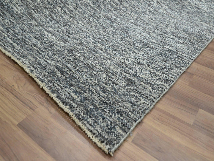 9'0" x 12'1" New Hand Knotted Grey Wool Rectangle Oriental Rug - MOA10276389