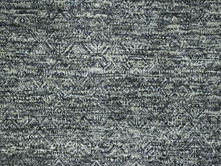 9'0" x 12'1" New Hand Knotted Grey Wool Rectangle Oriental Rug - MOA10276389