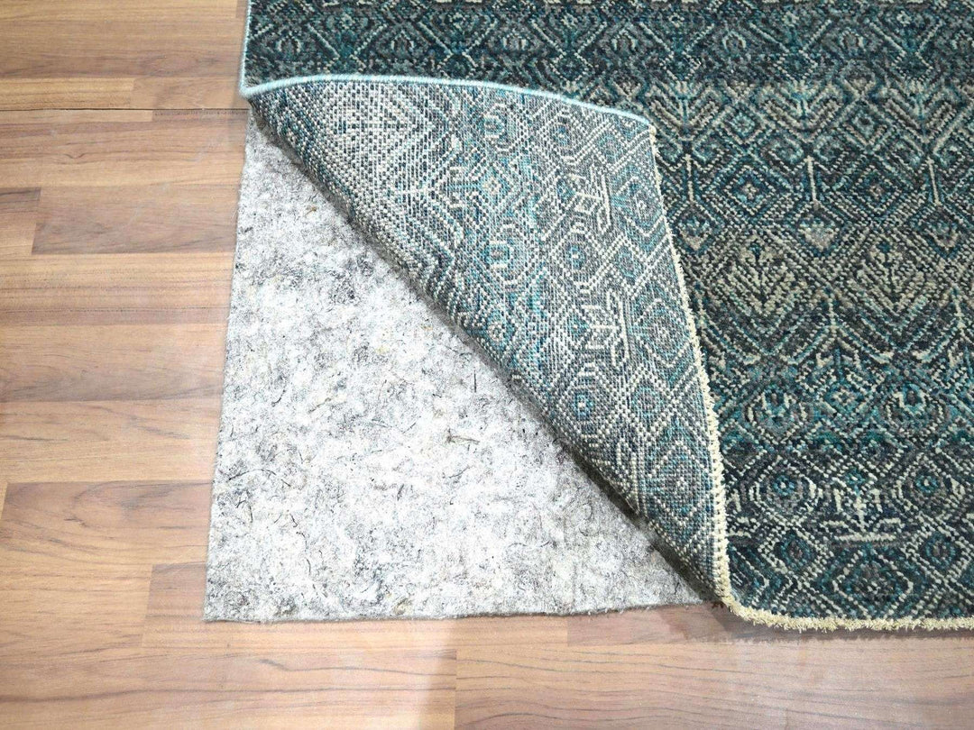 2'5" x 7'7" New Hand Knotted Blue Wool Runner Oriental Rug - MOA10276390