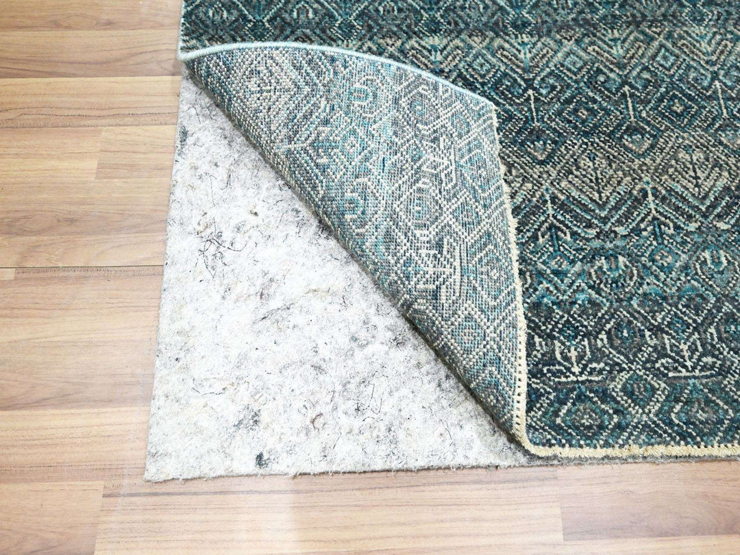 2'5" x 7'7" New Hand Knotted Blue Wool Runner Oriental Rug - MOA10276391