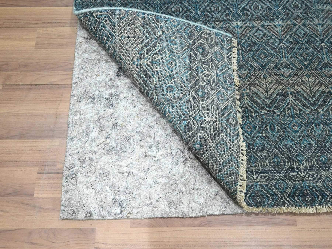 2'7" x 7'7" New Hand Knotted Blue Wool Runner Oriental Rug - MOA10276392