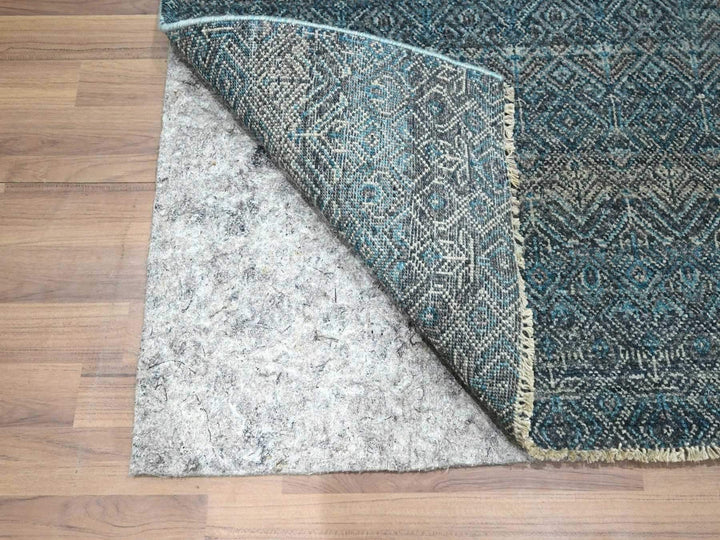 2'7" x 7'7" New Hand Knotted Blue Wool Runner Oriental Rug - MOA10276392