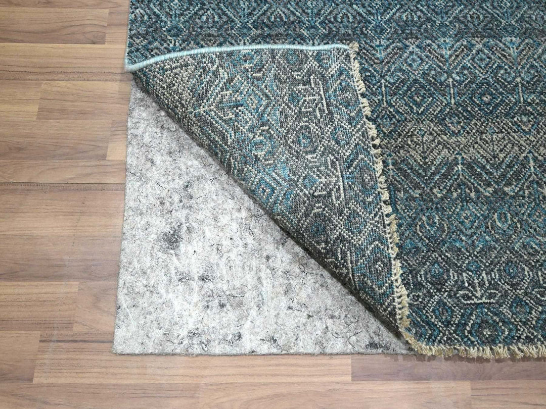 2'8" x 8'0" New Hand Knotted Blue Wool Runner Oriental Rug - MOA10276393